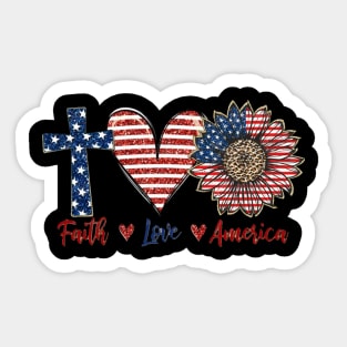 Faith love america Sticker